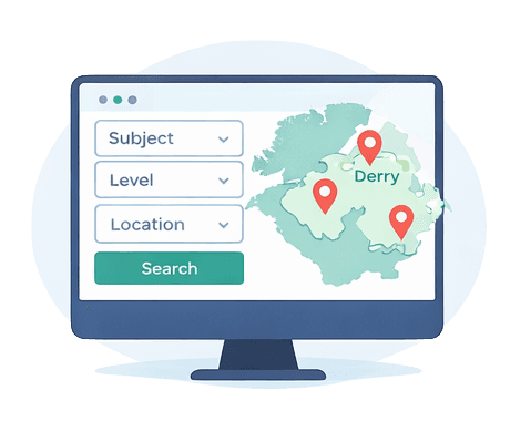 Search tutors by subject, level and location